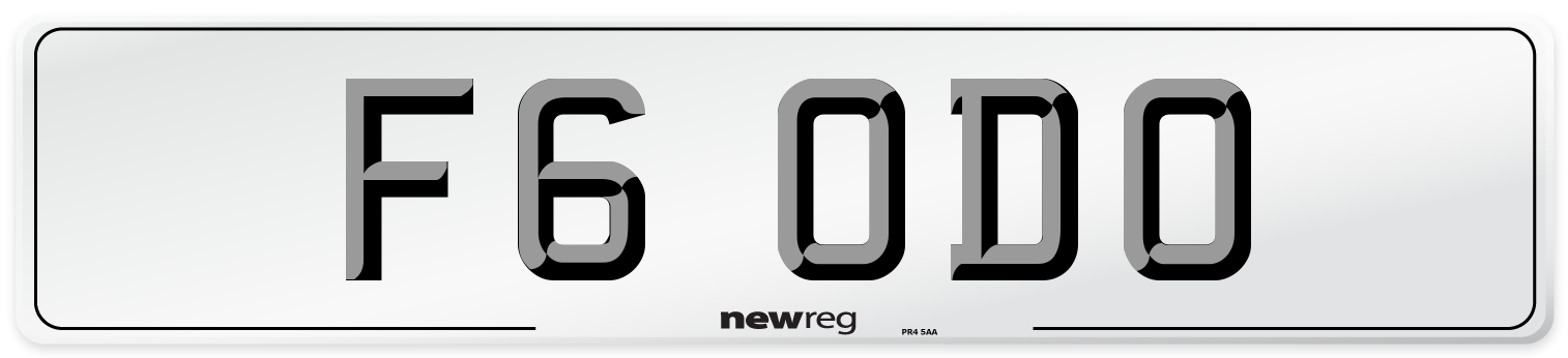 F6 ODO Number Plate from New Reg